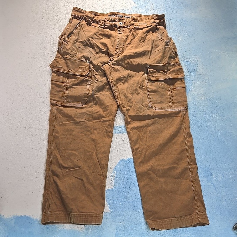 Duluth Trading Flex Fire Hose‎ Cargo Pants Mens 38x30 Brown Relaxed Fit Tactical
